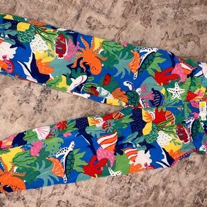 Colorful Kids' Sea Life Print Pants